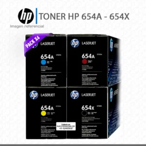 Kit Toner HP 654A – 654X CMYK para LaserJet M651