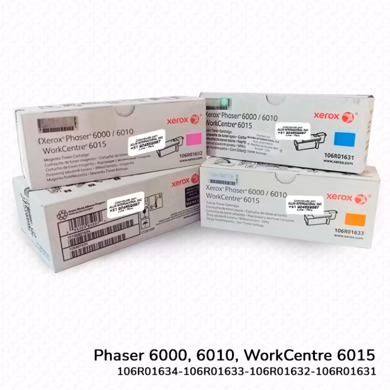 Pack de Tóner 106R01634, 106R01633, 106R01632, 106R01631 para Xerox Phaser 6000, 6010 y WorkCentre 6015