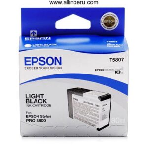 Tinta Epson T580700 Claro. Negro T5807, 80Ml