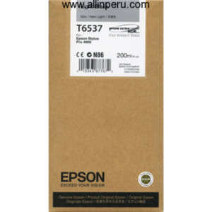 Tinta Epson T653700 Negro claro T6537, 200Ml