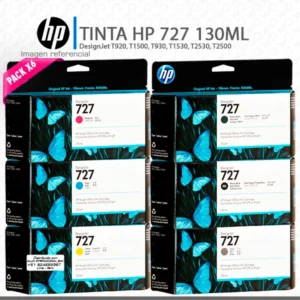 Pack de Tinta HP 727 130ML para Designjet T1500, T2500
