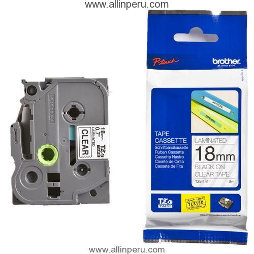 Cinta Brother TZE-141 3/4″ (18Mm), Negro en claro