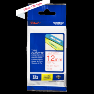 Cinta Brother TZE-232 1/2″ (12Mm) , Rojo & blanco