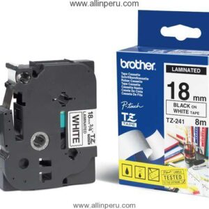 Cinta Brother TZE-241 3/8″ (18Mm) , Negro & blanco