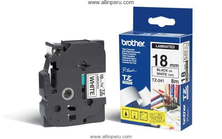 Cinta Brother TZE-241 3/8″ (18Mm) , Negro & blanco