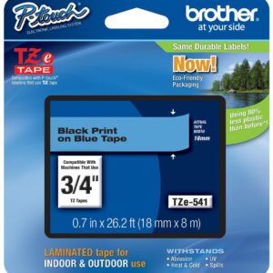 Cinta Brother TZE-541 18 Mm. X 8 Mts. , Negro & Azul