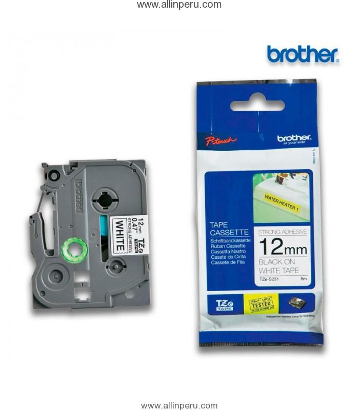 Cinta Brother TZE-S231 1/2″ , Negro & blanco