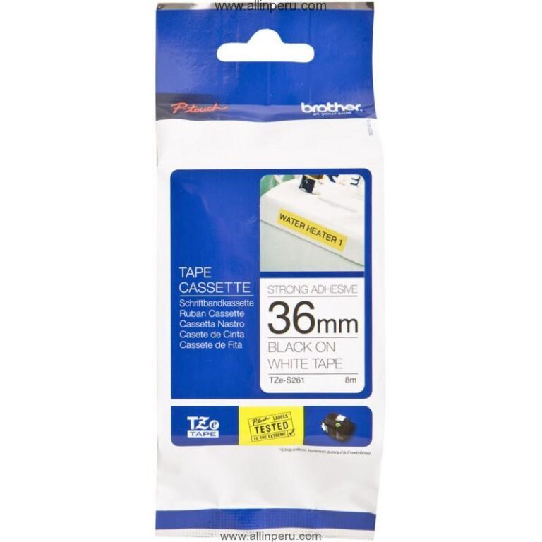 Cinta Brother TZE-S261 1.5″ (36Mm) , Negro & blanco