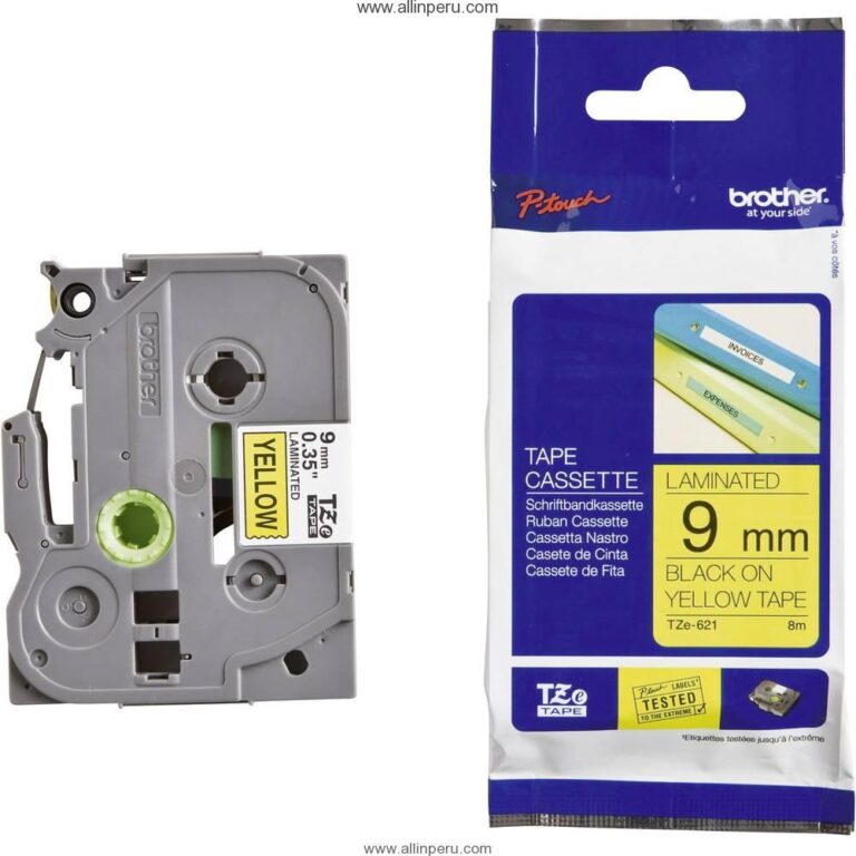 Cinta Brother TZE-S621 3/8″ (9Mm) , Negro & amarillo