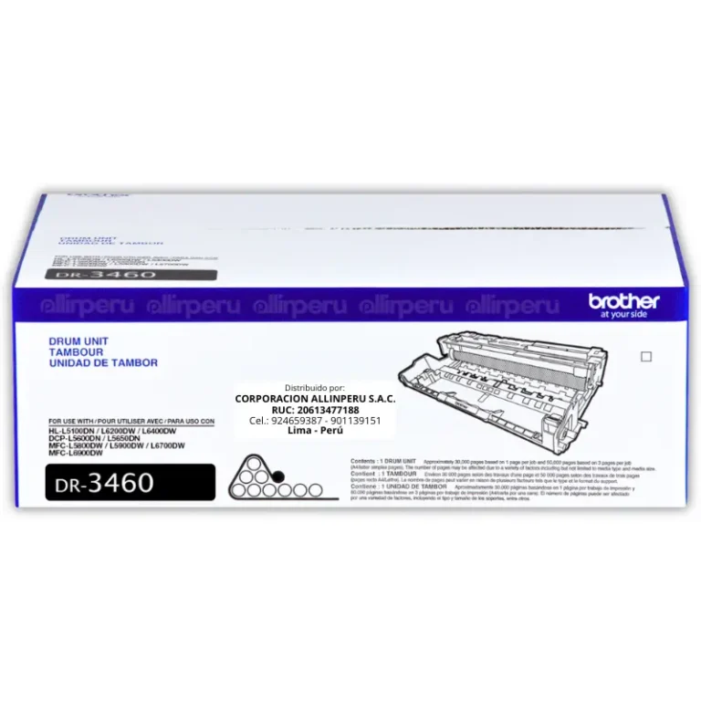 Tambor Brother DR-3460 Negro 50.000 páginas para HL-L5100DN, HL-L6400DW, MFC-L6900DW