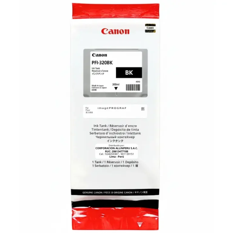 Tinta Canon PFI-320BK Negro 300ML Original