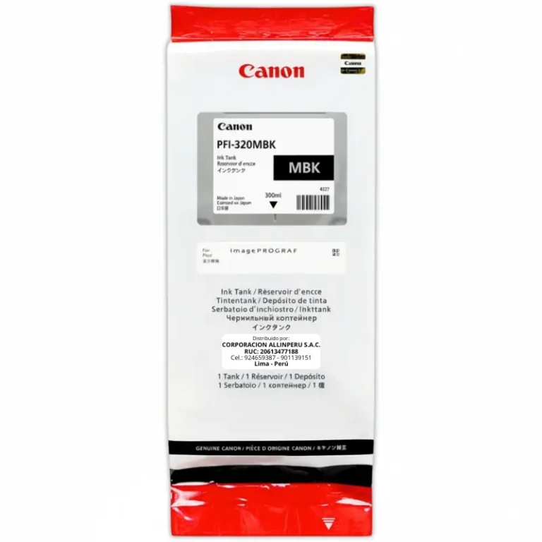 Tinta Canon PFI-320MBK Negro Matte 300ML Original
