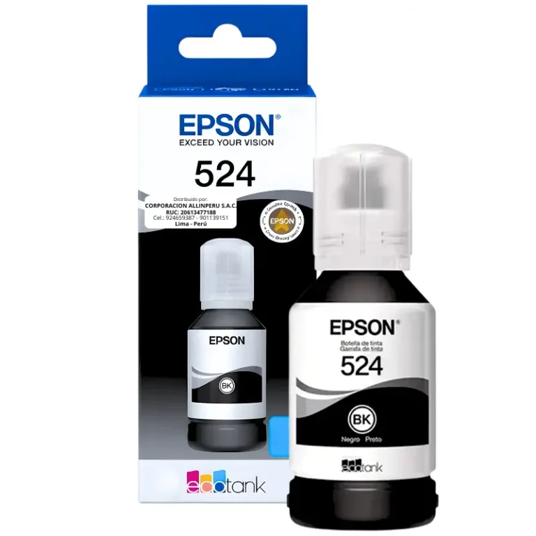 Tinta Epson T524120-AL negro pigmentada original para EcoTank L6490 L6580 L15150 L15160