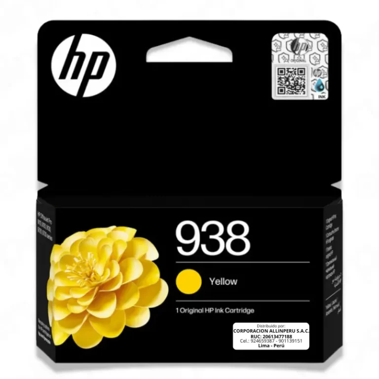 Tinta HP 938 Amarillo 4S6X7PL OfficeJet Pro 9110, 9120, 9130