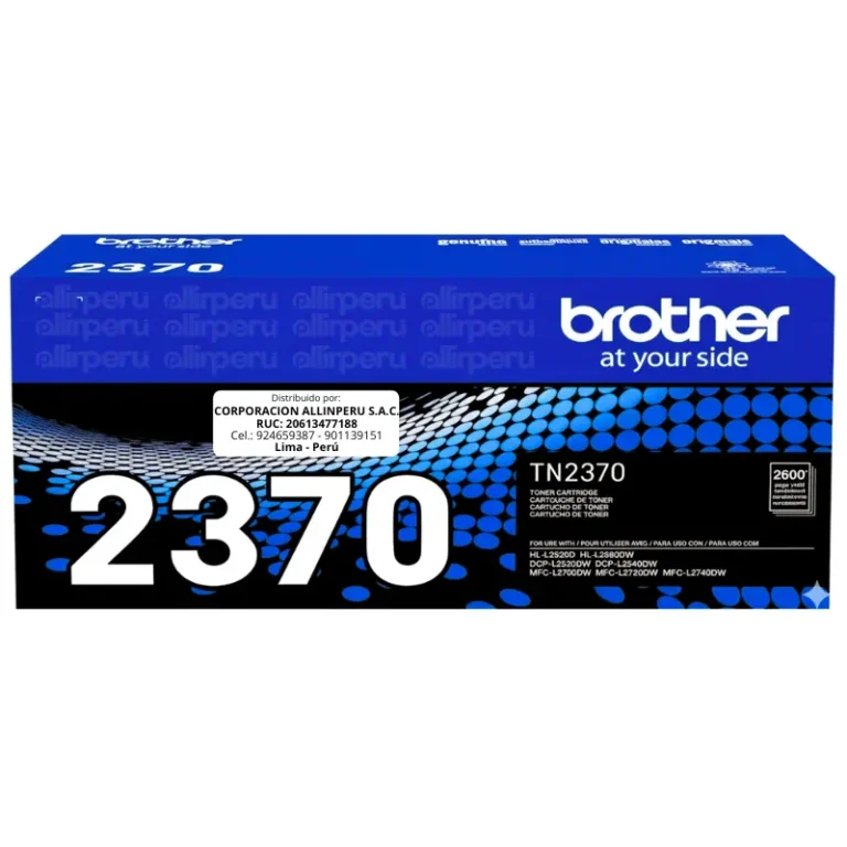 Toner Brother TN-2370 Negro 2.600 Páginas Original