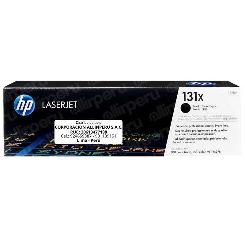 Toner-HP-131X-Negro-CF210X-para-LaserJet-M251-M276 Toner HP 131X Negro CF210X para LaserJet M251 M276