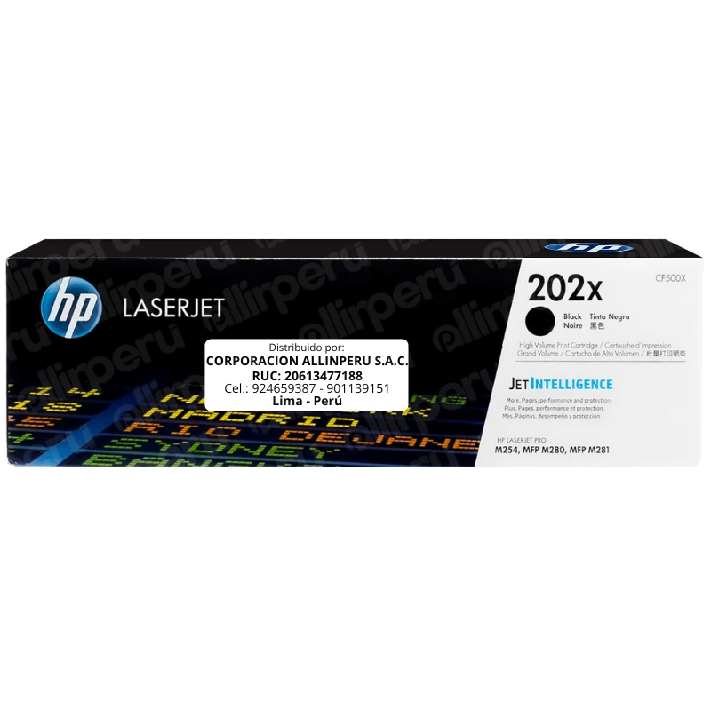 Toner-HP-202X-Negro-CF500X-para-LaserJet-M254-M281-y-M280 Toner HP 202X Negro CF500X para LaserJet M254 M281 y M280
