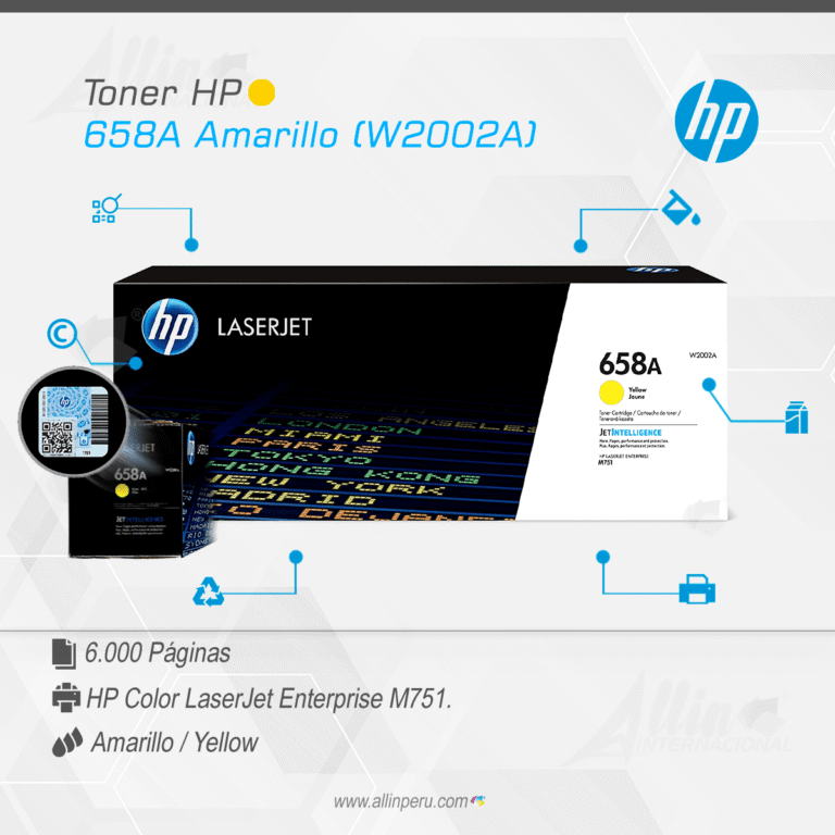 Toner HP 658A Amarillo W2002A para LaserJet M571