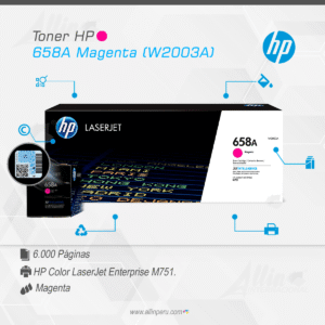 Toner HP 658A Magenta W2003A para LaserJet M571
