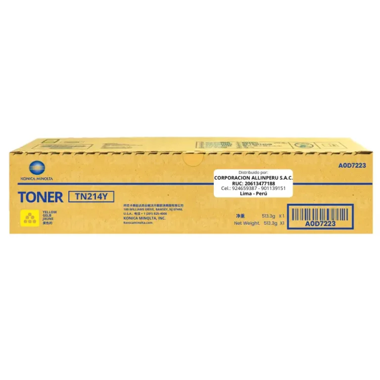 Toner Konica Minolta TN-214Y Yellow Bizhub C200 Original A0D7223