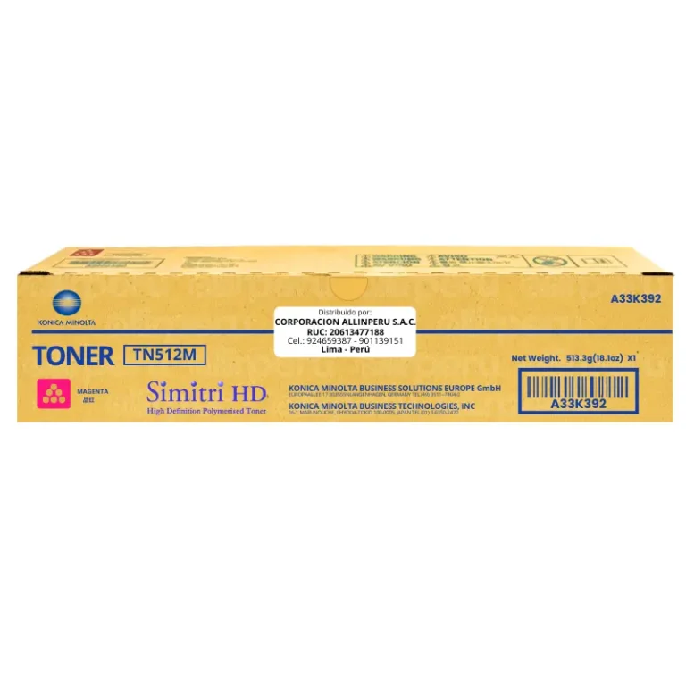 Toner Konica Minolta TN-512M Magenta A33K392 26,000 Páginas
