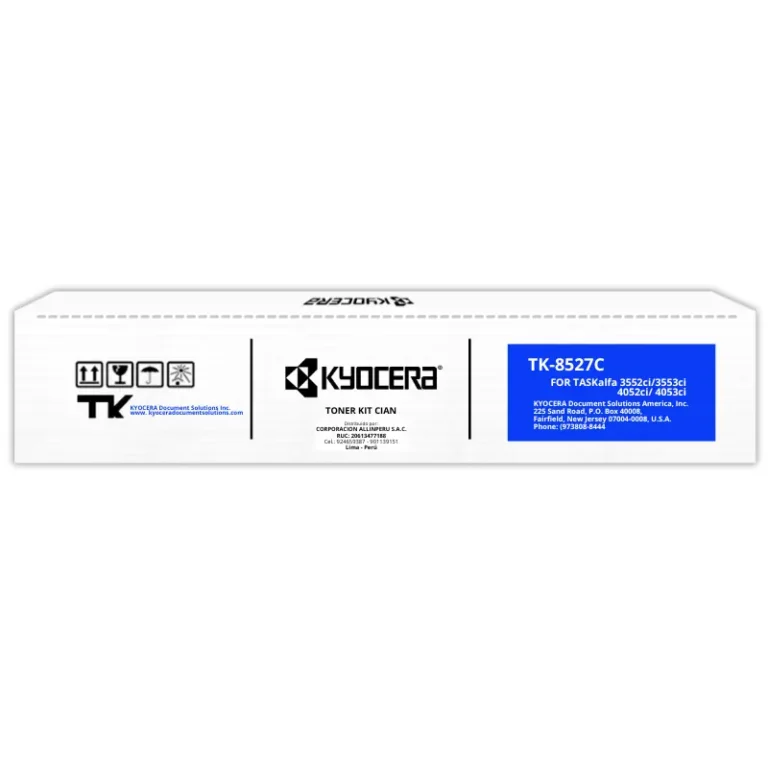 Toner Kyocera TK-8527C Cyan para Taskalfa 3552ci, 3553ci, 4052ci y 4053ci