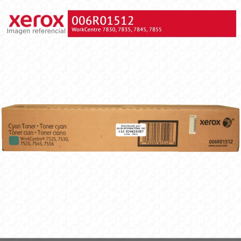 Toner Xerox 006R01512 Cian 15K WorkCentre 7830, 7835, 7845, 7855 Capacidad Estándar