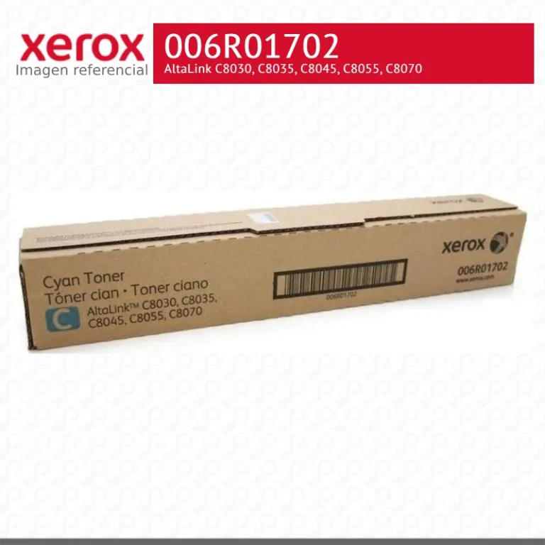 Cartucho tóner Xerox 006R01702 cyan vista lateral con etiqueta SKU original