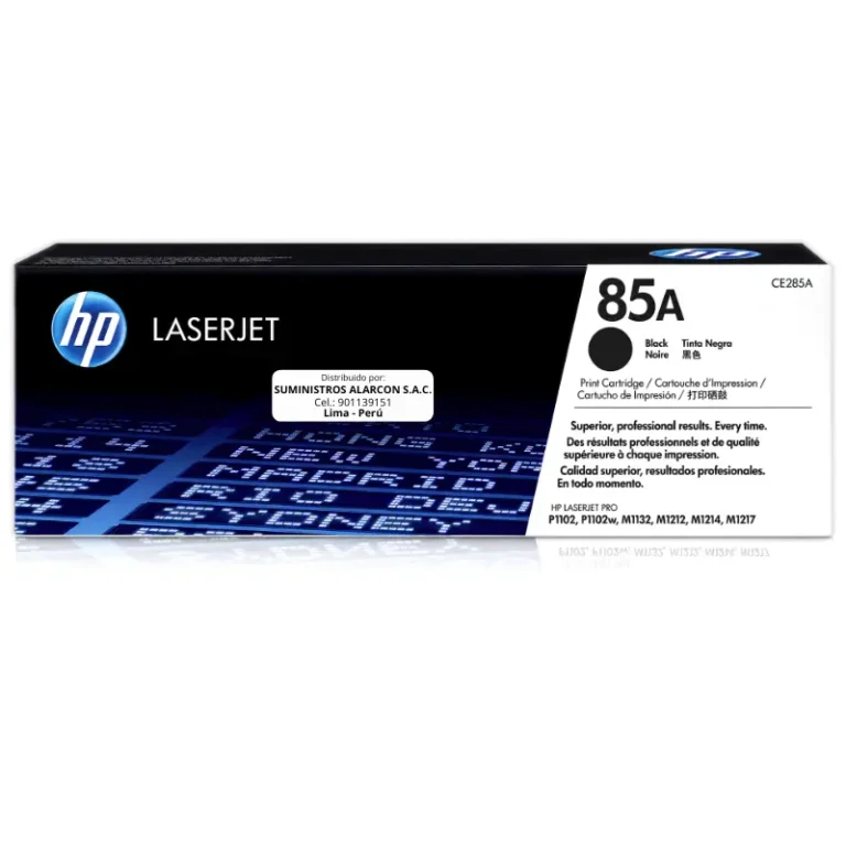Toner HP 85A Negro CE285A para LaserJet Pro P1102 M1132 M1212 M1214 M1217