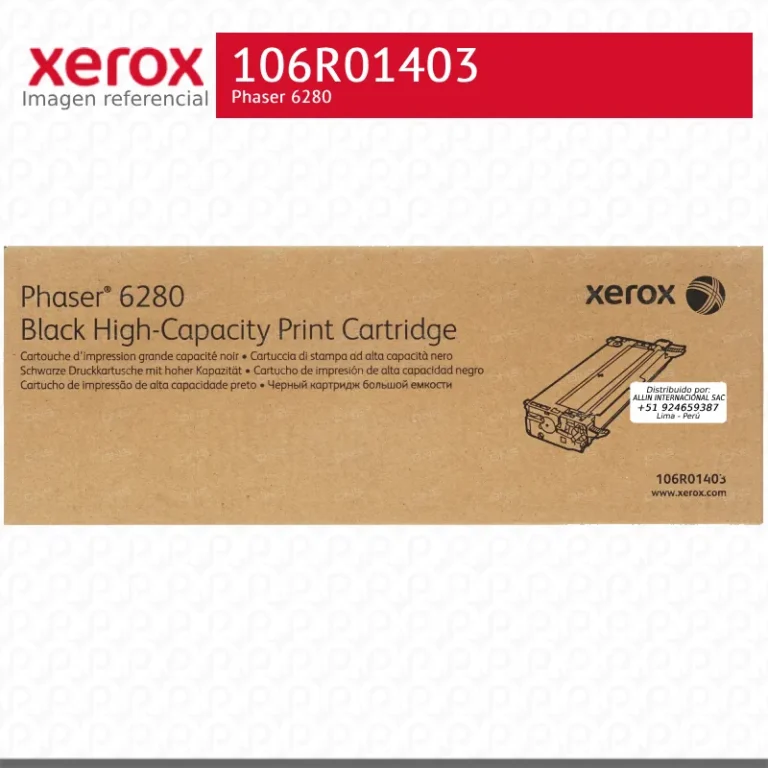 Cartucho tóner negro Xerox 106R01403 caja original sellada vista lateral