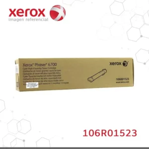 Cartucho tóner Xerox 106R01523 Cyan vista lateral con etiqueta