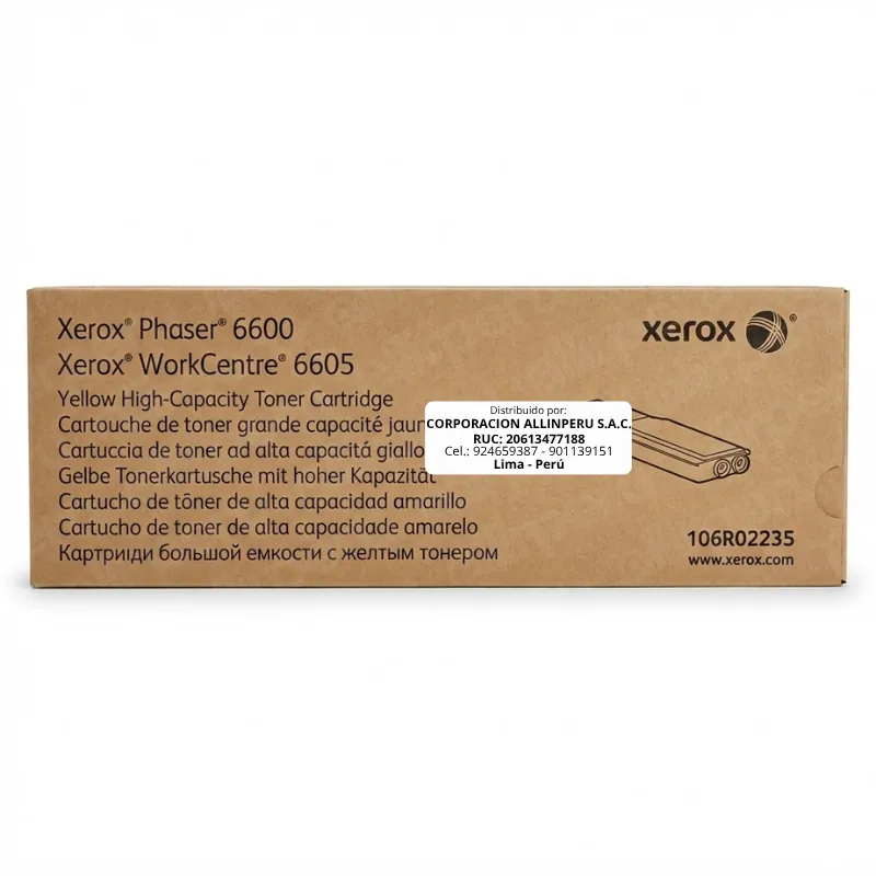 Tóner Xerox 106R02235 Yellow original sellado vista frontal