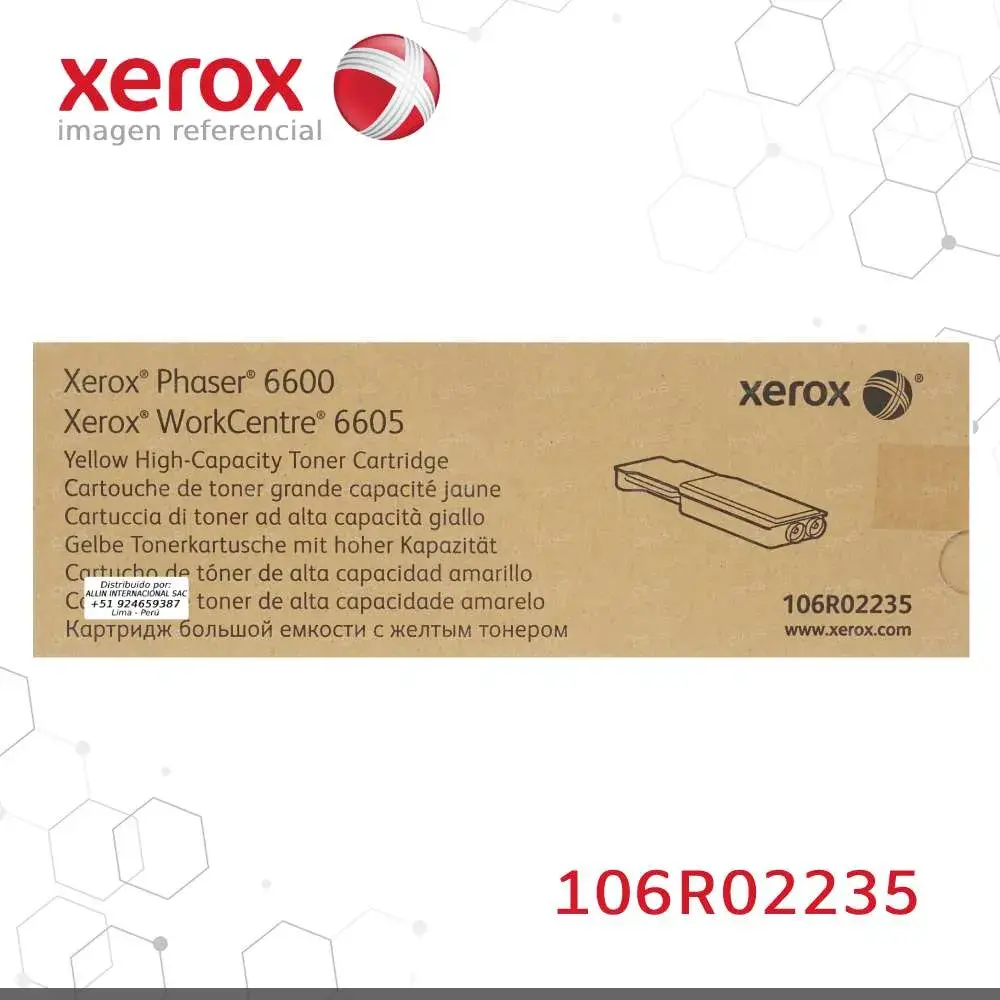 Tóner Xerox 106R02235 Yellow caja empaque original cerrado