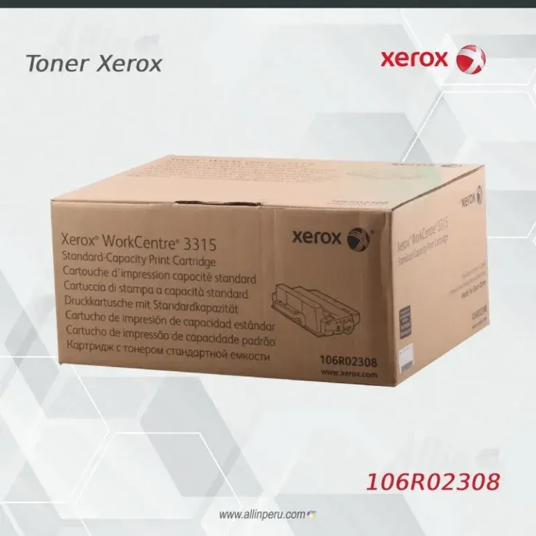 Cartucho tóner Xerox 106R02308 con etiqueta de rendimiento 2300 páginas visible