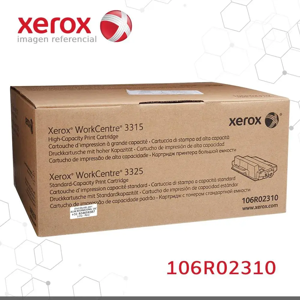 Cartucho tóner Xerox 106R02310 embalaje sellado de fábrica original