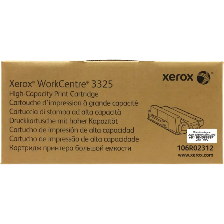Caja original del tóner Xerox 106R02312 con etiqueta de seguridad