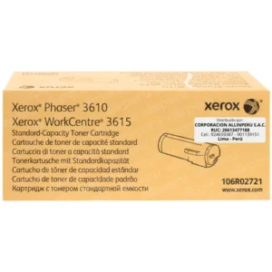 Foto de tóner Xerox 106R02721 negro original sellado para Phaser 3610