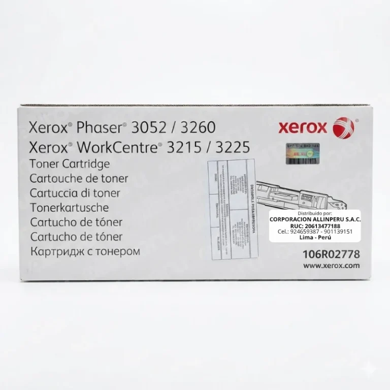 Foto de tóner Xerox 106R02778 negro original sellado vista frontal