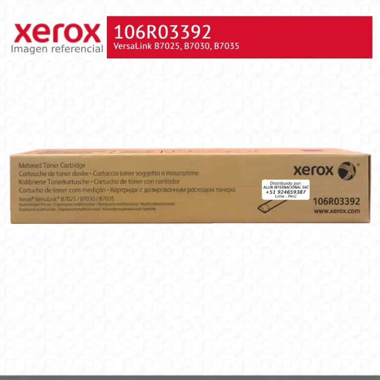 Toner Xerox 106R03392 Negro 15K VersaLink B7025, B7030, B7035 Metered