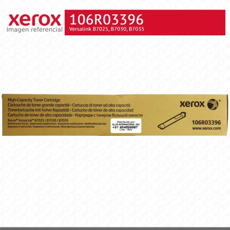 Toner Xerox 106R03396 Negro 31K Versalink B7025, B7030, B7035