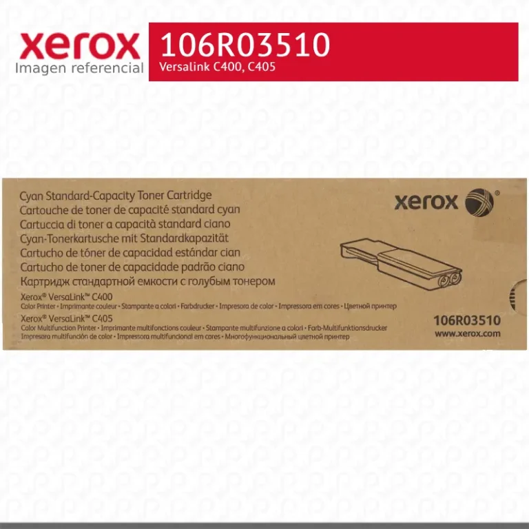 Toner Xerox 106R03510 Cian 2.5K Versalink C400, C405 Capacidad Estándar