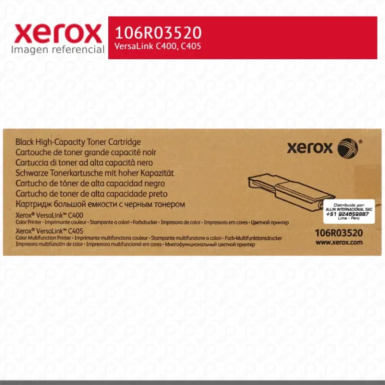 Toner Xerox 106R03520 Negro 5K VersaLink C400, C405 Alta capacidad