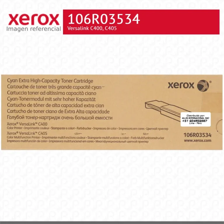 Toner Xerox 106R03534 Cian 8.8K Versalink C400, C405 Extra Alta capacidad