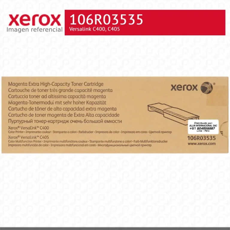 Toner Xerox 106R03535 Magenta 8.8K Versalink C400, C405 Extra Alta capacidad