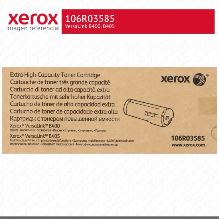 Tóner Xerox 106R03585 embalaje original sellado caja Xerox