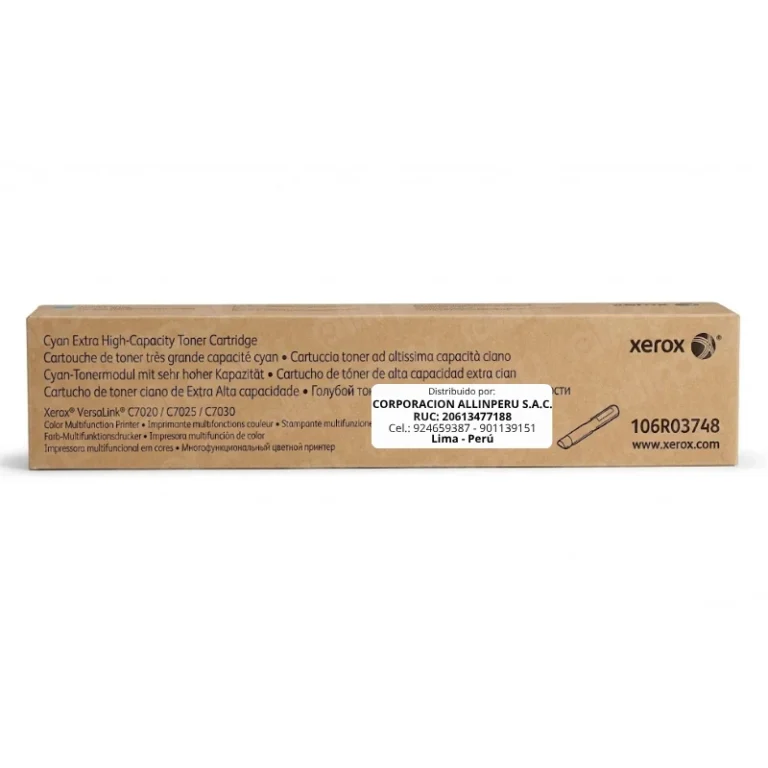 Tóner Xerox 106R03748 Cian original para impresoras VersaLink C7020 C7025 C7030