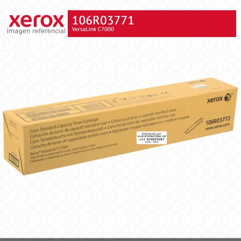Toner Xerox 106R03772 Cian 3K VersaLink C7000 Capacidad estandar