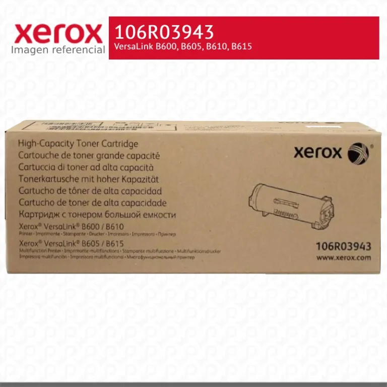 Toner Xerox 106R03943 Negro 25K VersaLink B600, B605, B610, B615 Alta capacidad