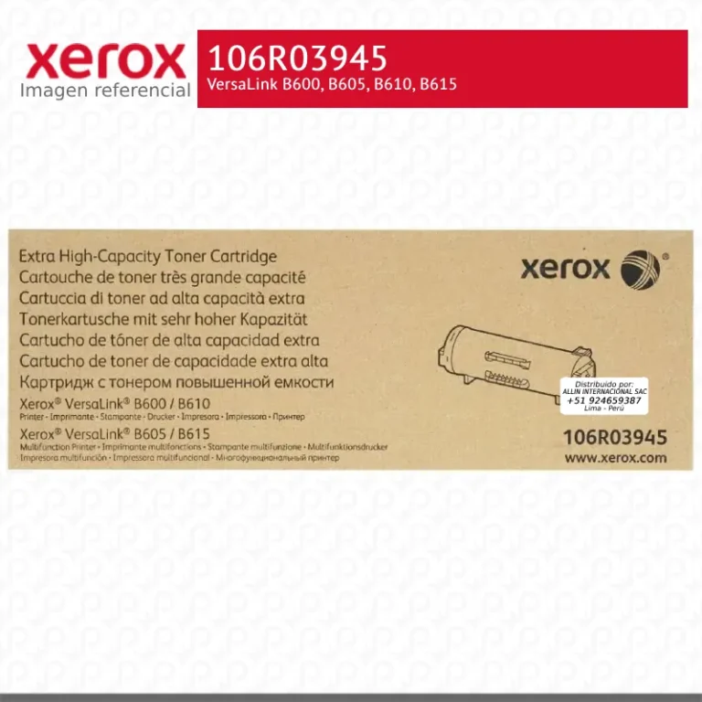Toner Xerox 106R03945 Negro 45K VersaLink B600, B605, B610, B615 Extra Alta capacidad