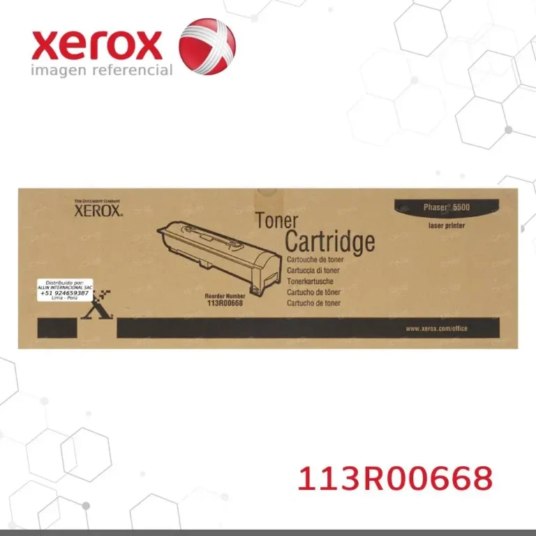 Caja sellada tóner Xerox 113R00668 negro con etiqueta de seguridad original
